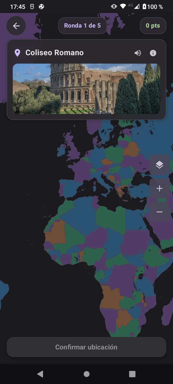 Map mode screen — placing a city on the world map